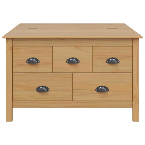 Couchtisch mit Schubladen HILL Honigbraun 79,5 x 79,5 x 49 cm