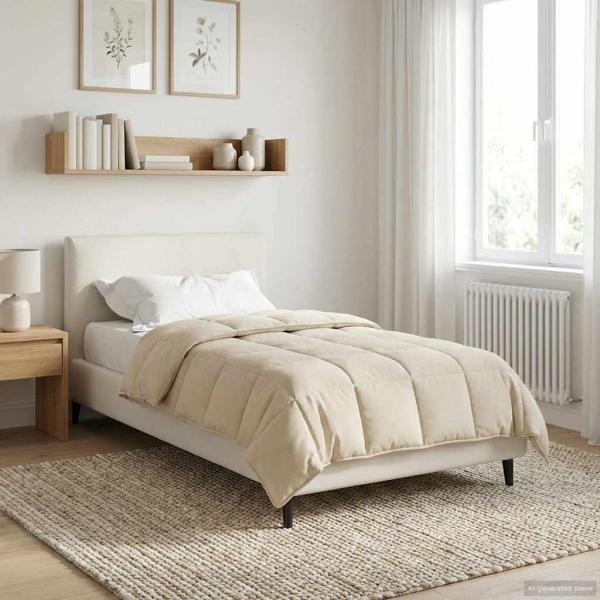 Sommerdecke 135 x 200 cm Sommer Creme Atmungsaktiv
