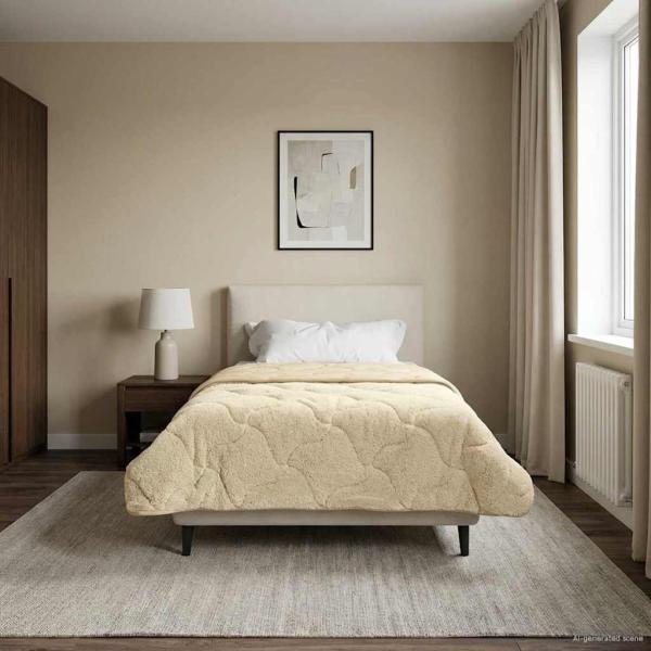 Winterbettdecke 135 x 220 cm Winter Creme Atmungsaktiv