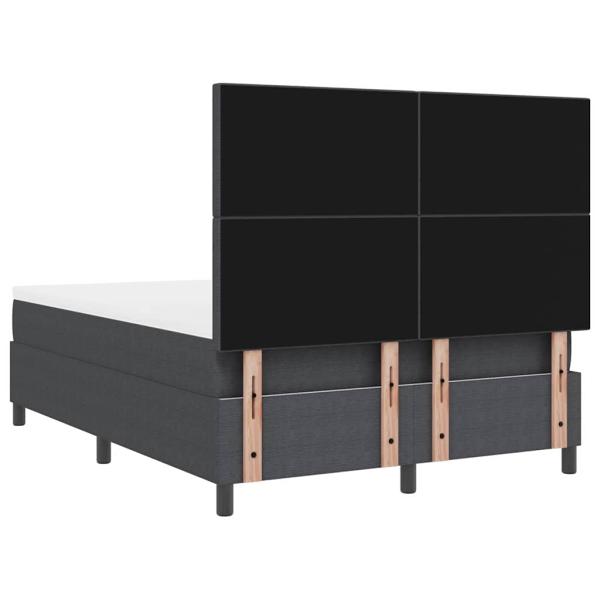 LED Boxspringbett Dunkelgrau und Weiß 140 x 190 cm Cordstoff