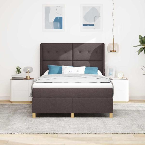 Boxspringbett mit Kopfteil Dunkelbraun 200 x 160 cm Stoff