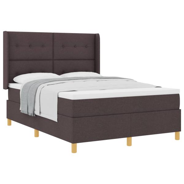 Boxspringbett mit Kopfteil Dunkelbraun 160 x 200 cm Stoff