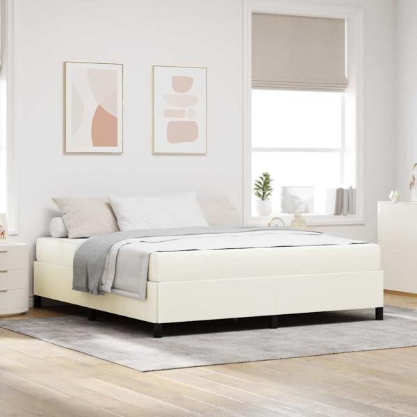 ARDEBO.de - Bettrahmen mit Matratze Creme 180 x 200 cm Stoff