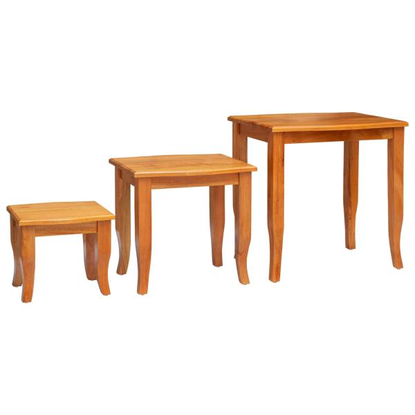 Nestende Beistelltische 3 Stk. Natur 60 x 45 x 60,5 cm