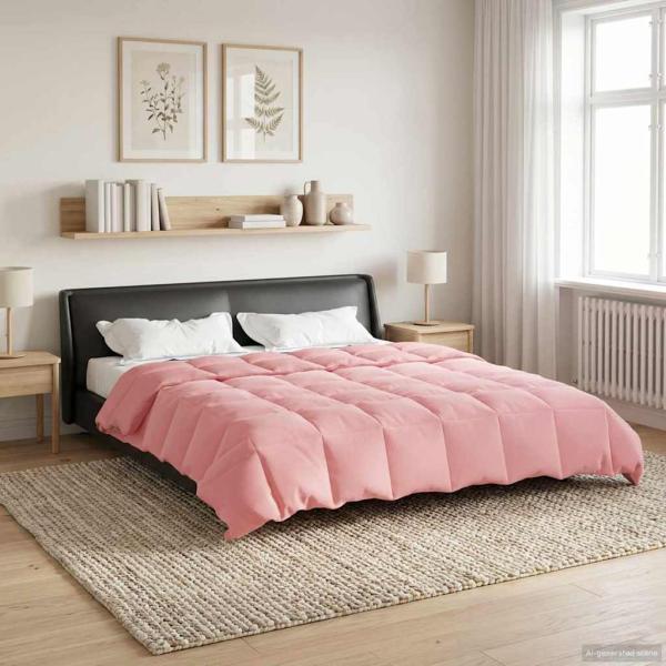 ARDEBO.de - Sommerdecke Gepolstert Rosa 200 x 220 cm Mikrofaser