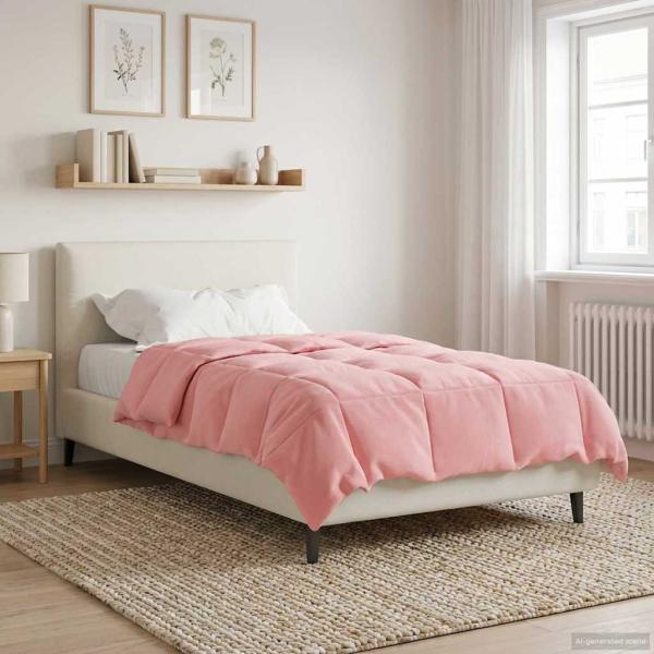ARDEBO.de - Ganzjahresbettdecke 135 x 220 cm 4 Jahreszeiten Rosa
