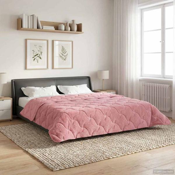 ARDEBO.de - Sommerdecke 200 x 240 cm Sommer Rosa Atmungsaktiv