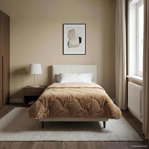 ARDEBO.de - Sommerdecke 155 x 200 cm Sommer Taupe Atmungsaktiv