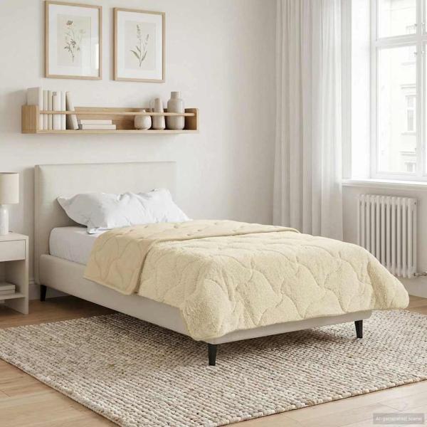 ARDEBO.de - Sommerdecke 135 x 220 cm Sommer Creme Atmungsaktiv