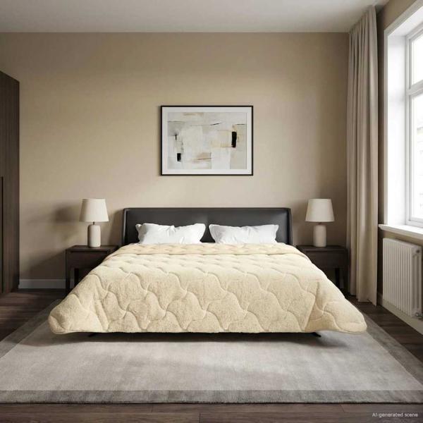 Sommerdecke 220 x 240 cm Sommer Creme Atmungsaktiv