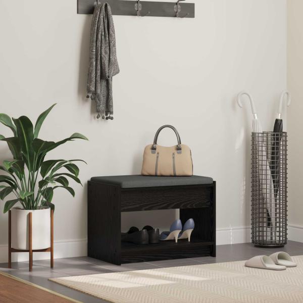 ARDEBO.de - Flurbank Schwarz Eichen-Optik 63 x 38 x 45 cm