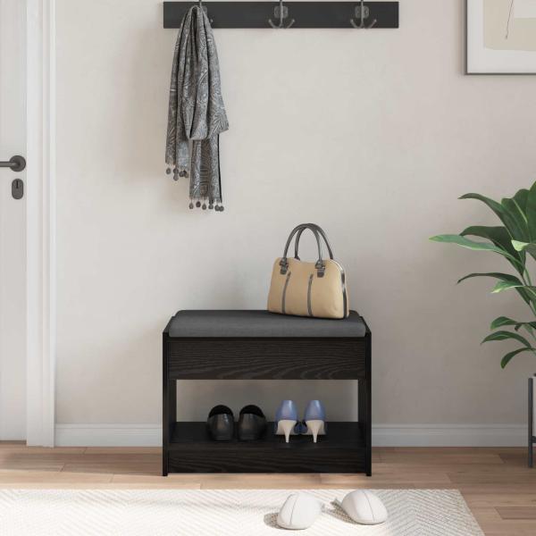 Flurbank Schwarz Eichen-Optik 63 x 38 x 45 cm