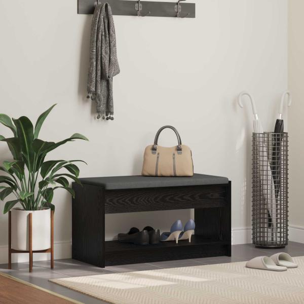 ARDEBO.de - Flurbank Schwarz Eichen-Optik 83 x 38 x 45 cm