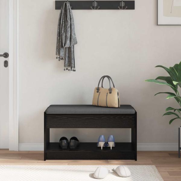 Flurbank Schwarz Eichen-Optik 83 x 38 x 45 cm