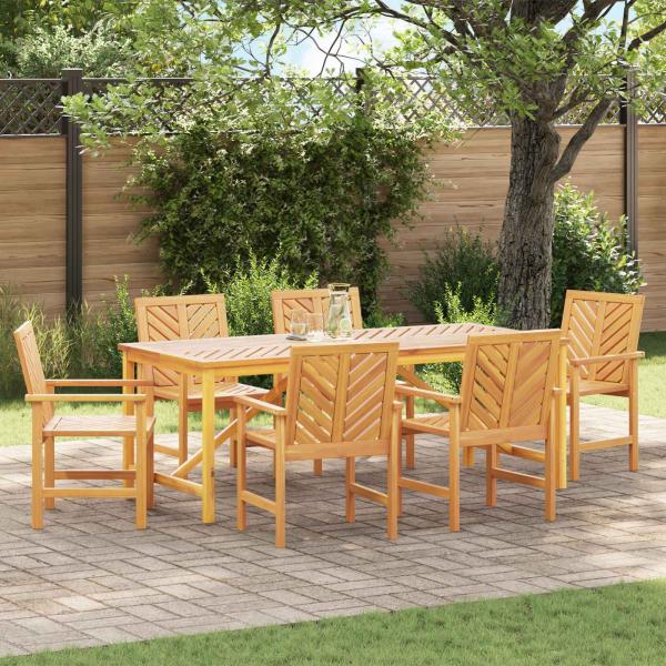 ARDEBO.de - Garten Essgruppe 7 pcs Braun Massivholz Akazie