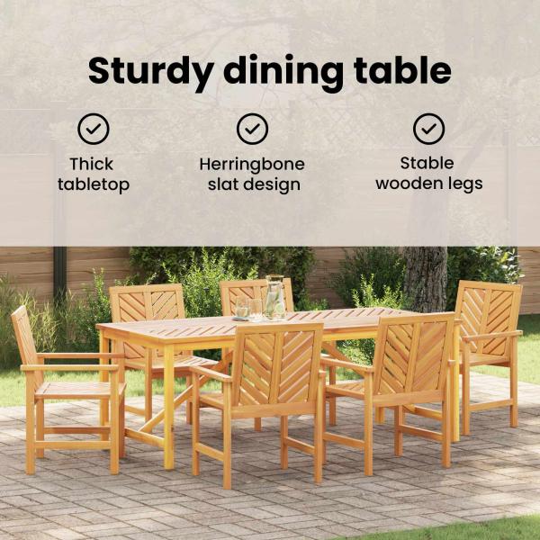 Garten Essgruppe 7 Stk. Braun Massivholz Akazie
