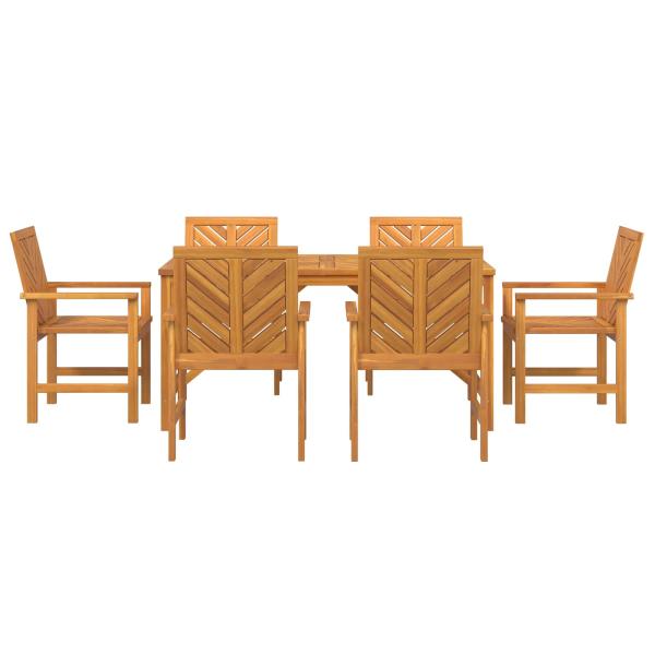 Garten Essgruppe 7 pcs Braun Massivholz Akazie