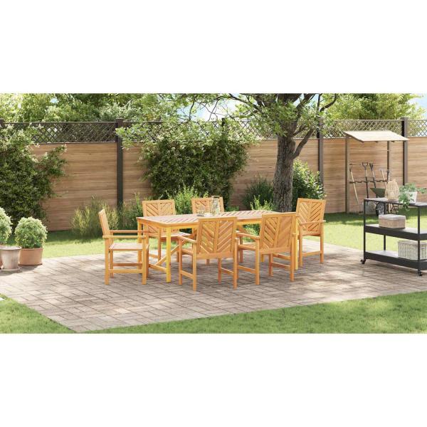 Garten Essgruppe 7 Stk. Braun Massivholz Akazie