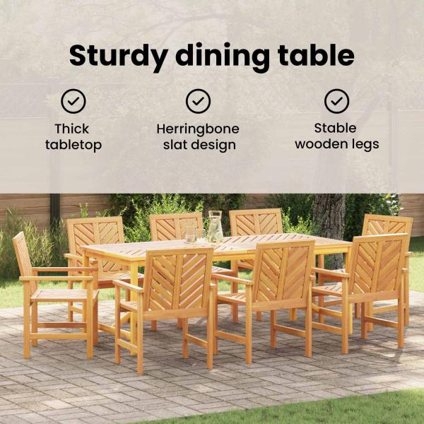 Garten Essgruppe 9 Stk. Braun Massivholz Akazie