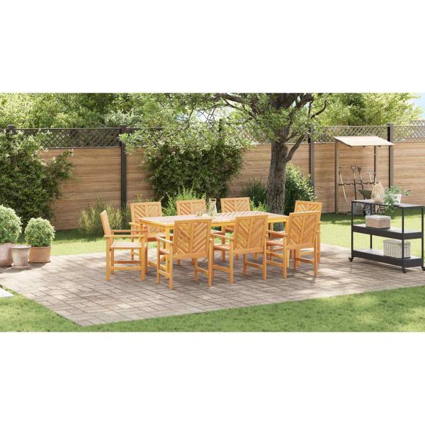 Garten Essgruppe 9 Stk. Braun Massivholz Akazie