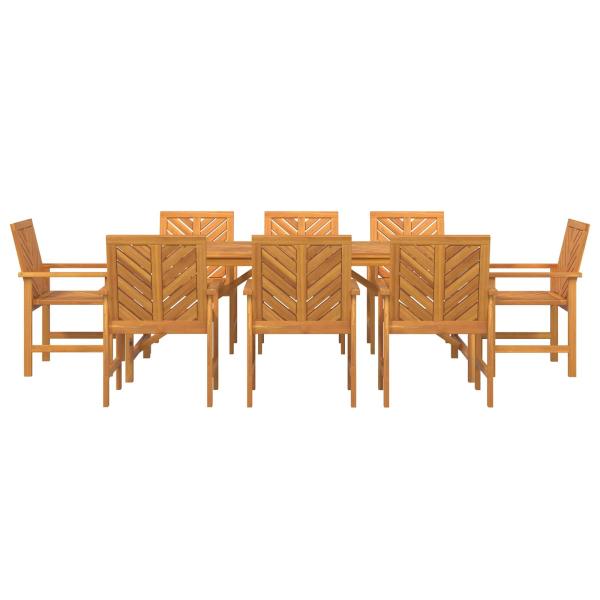 Garten Essgruppe 9 pcs Braun Massivholz Akazie