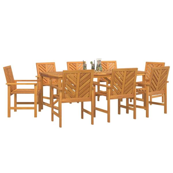 Garten Essgruppe 9 Stk. Braun Massivholz Akazie