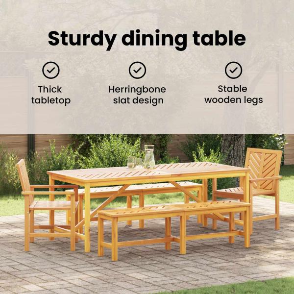 Garten Essgruppe 5 Stk. Braun Massivholz Akazie