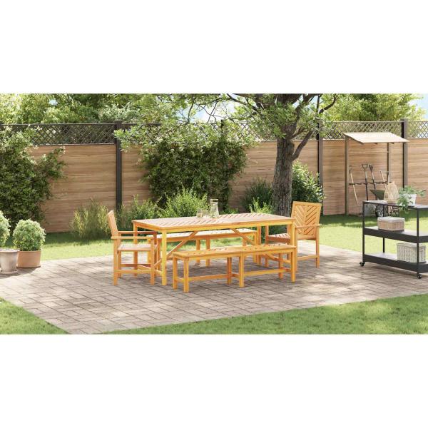 Garten Essgruppe 5 Stk. Braun Massivholz Akazie
