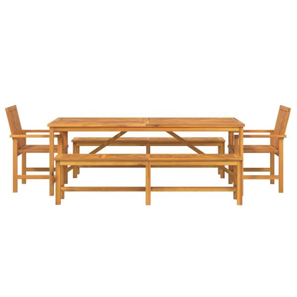 Garten Essgruppe 5 Stk. Braun Massivholz Akazie