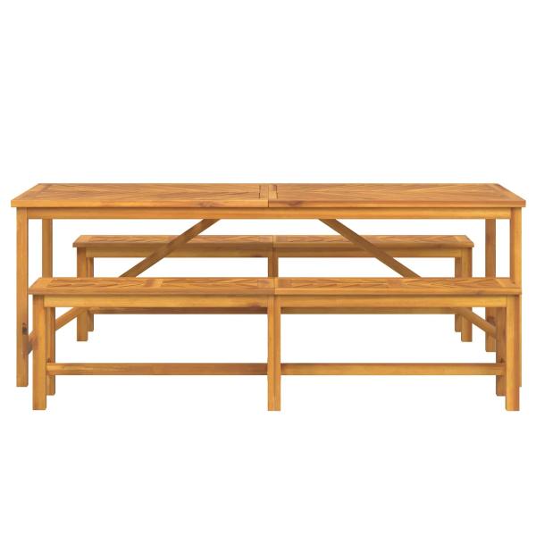 Garten Essgruppe 3 Stk. Braun Massivholz Akazie