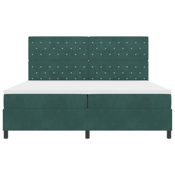 Boxspringbett mit Matratze Dunkelgrün 200 x 200 cm Stoff