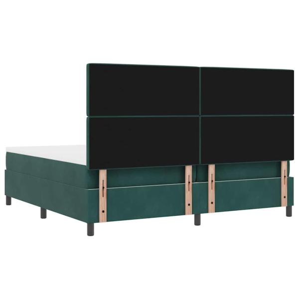 Boxspringbett mit Matratze Dunkelgrün 200 x 200 cm Stoff