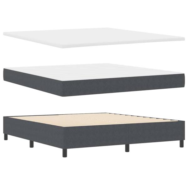 Boxspringbett Dunkelgrau und Weiß 180 x 200 cm Cordstoff