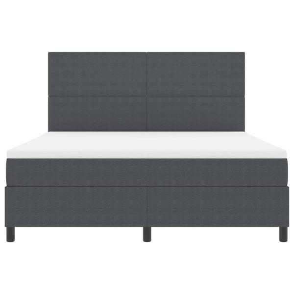 Boxspringbett Dunkelgrau und Weiß 180 x 200 cm Cordstoff