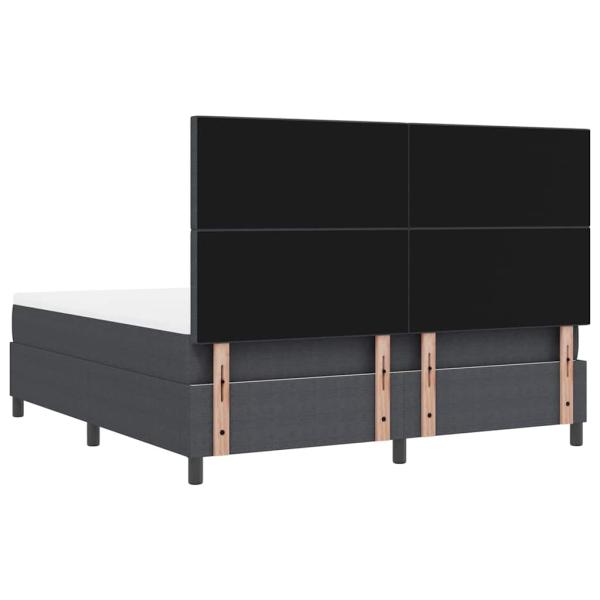 Boxspringbett Dunkelgrau und Weiß 180 x 200 cm Cordstoff