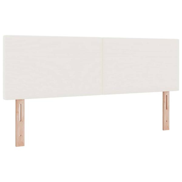 LED Boxspringbett Creme und Weiß 140 x 190 cm Cordstoff
