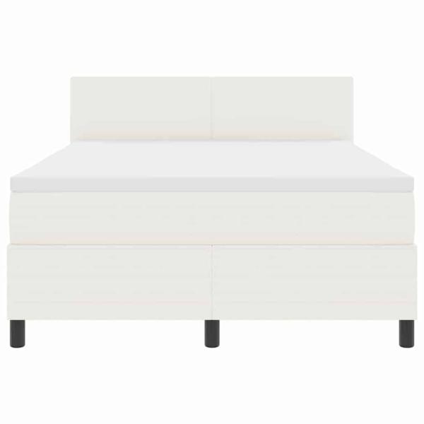 LED Boxspringbett Creme und Weiß 140 x 190 cm Cordstoff