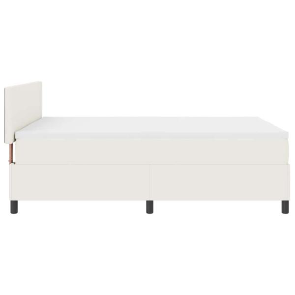 LED Boxspringbett Creme und Weiß 140 x 190 cm Cordstoff