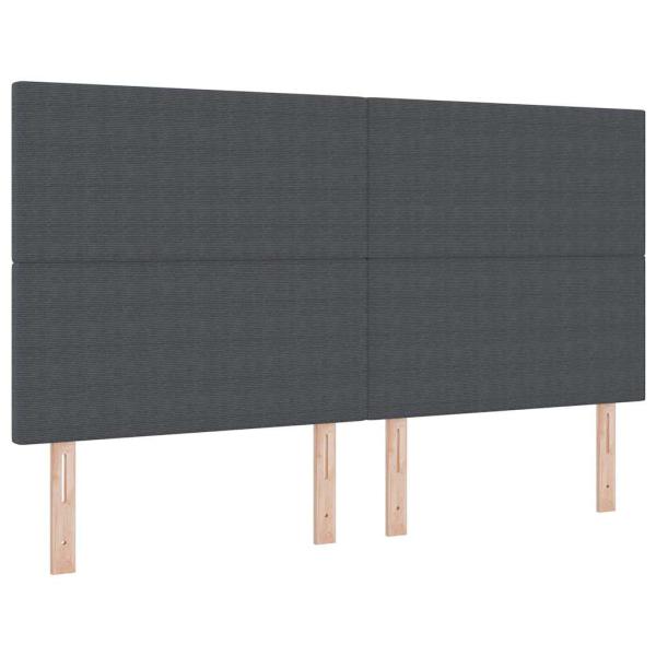 LED Boxspringbett Dunkelgrau und Weiß 180 x 200 cm Cordstoff
