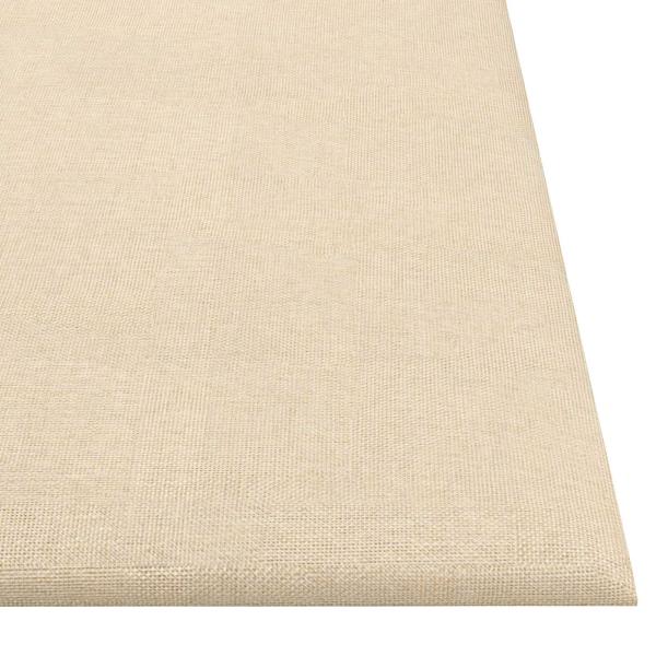 Wandkopfteilen 12 Stk. 30 x 30 cm Creme Stoff