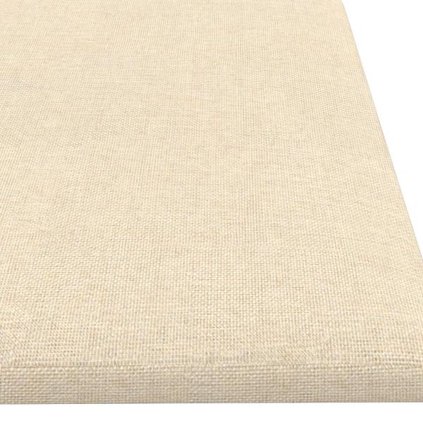 Wandkopfteilen 12 Stk. 60 x 15 cm Creme Stoff