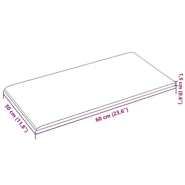 Wandkopfteilen 12 Stk. 60 x 30 cm Grau Stoff