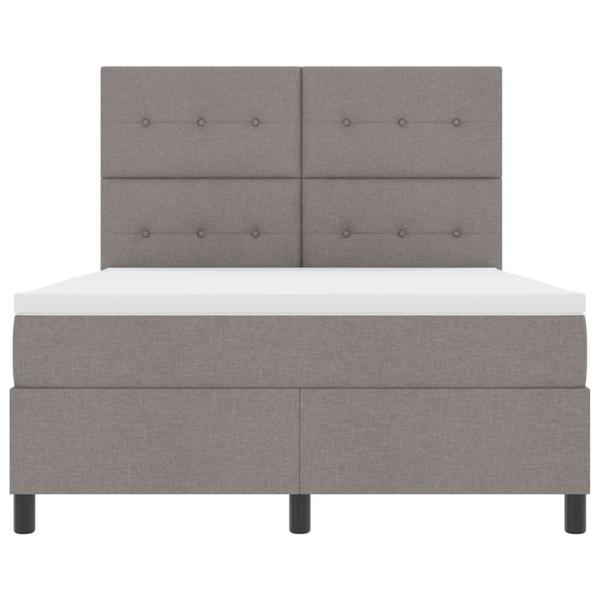 Boxspringbett mit Matratze mit LED Taupe 160 x 200 cm Stoff