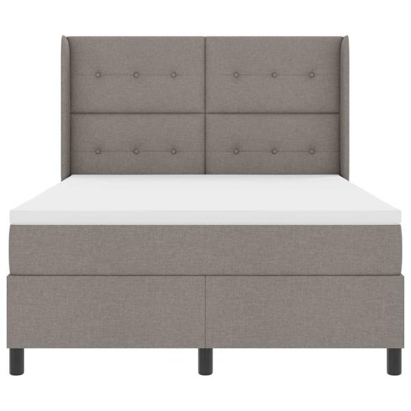 LED Boxspringbett mit Matratze Taupe 160 x 200 cm Stoff