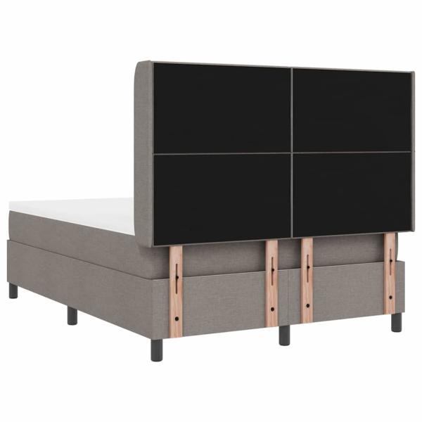 LED Boxspringbett mit Matratze Taupe 160 x 200 cm Stoff
