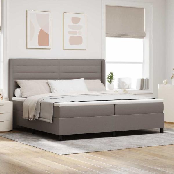 ARDEBO.de - Boxspringbett mit Matratze Taupe 200 x 200 cm Stoff