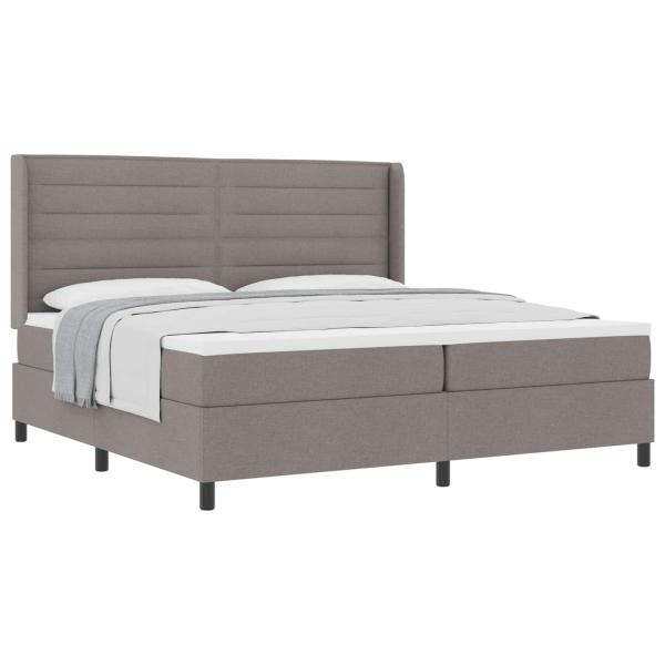 Boxspringbett mit Matratze Taupe 200 x 200 cm Stoff