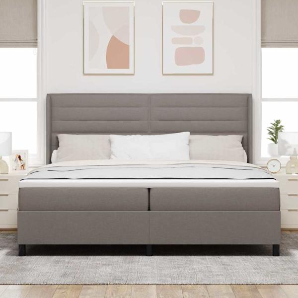 Boxspringbett mit Matratze Taupe 200 x 200 cm Stoff