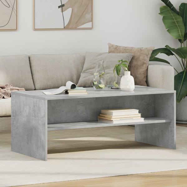 ARDEBO.de - Couchtisch Beton Grau 100 x 50 x 40 cm Holzwerkstoff