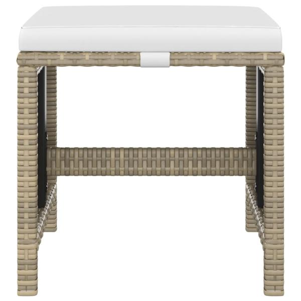 5-tlg. Garten-Essgruppe mit Kissen Poly Rattan Beige